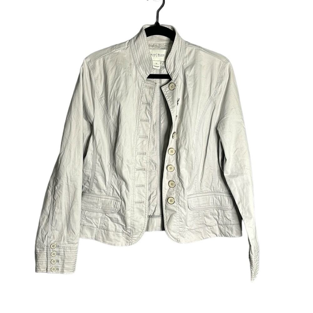 White House Black Market Cream Button-Front Blazer Jacket